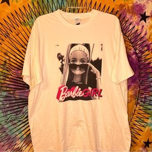 size XL | oversized “barbie girl” graphic tee | mattel